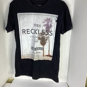 Young & Reckless Black Graphic Tee size S